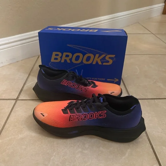 Brooks Hyperion 3 Men’s Running Shoes Size 9 Blue/Coral Papaya Brand New in Box - Picture 6 of 11